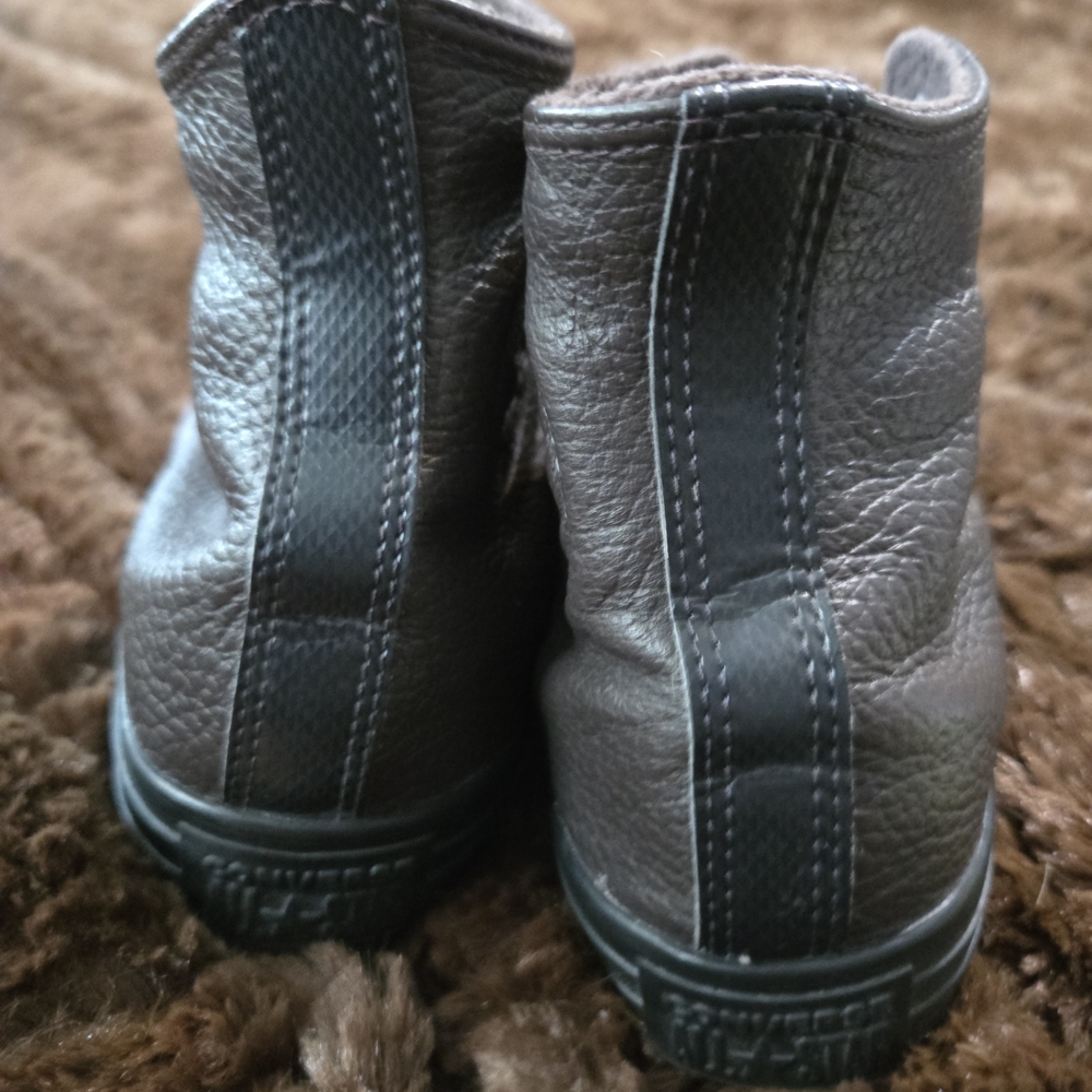 Converse Brown Leather High-Top Sneakers - Picture 3 of 4
